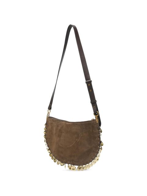 ISABEL MARANT Oskan coin-embellished suede cross body bag - Brown