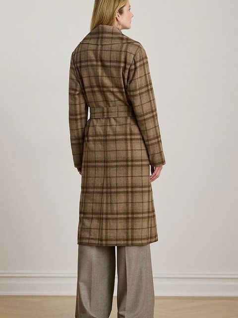 Lauren Ralph Lauren płaszcz z dodatkiem wełny kolor brązowy 200979580 - zdjęcie produktu nr 2