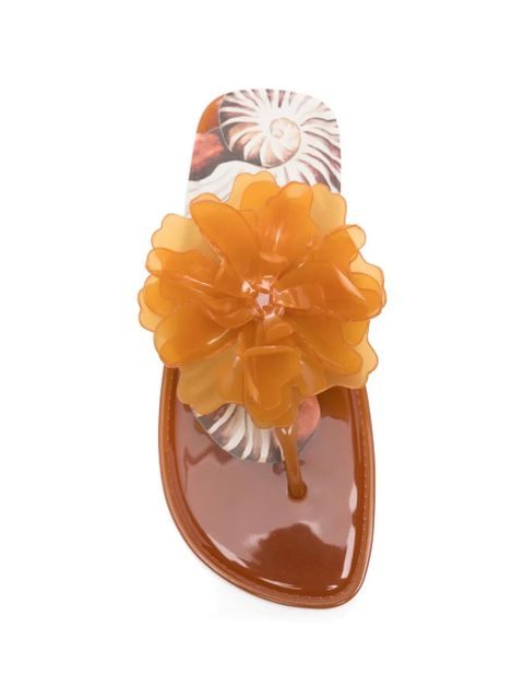 FARM Rio flower flip flops - Brown