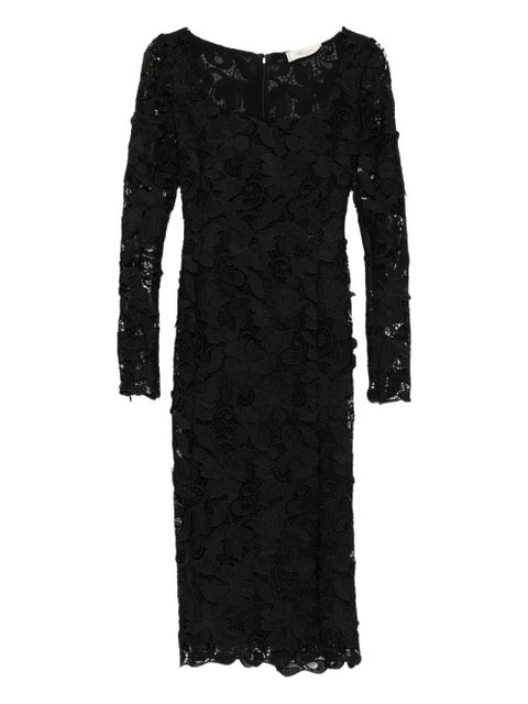 Blumarine floral-lace long-sleeves midi party dress - Black - zdjęcie produktu nr 1