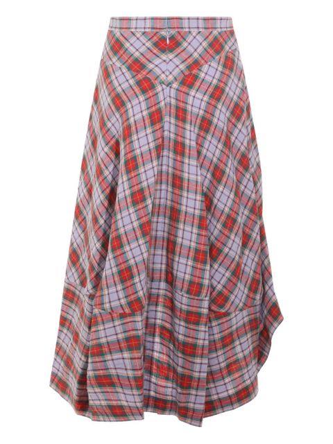 Vivienne Westwood Aeroplane tartan midi skirt - Red - zdjęcie produktu nr 2