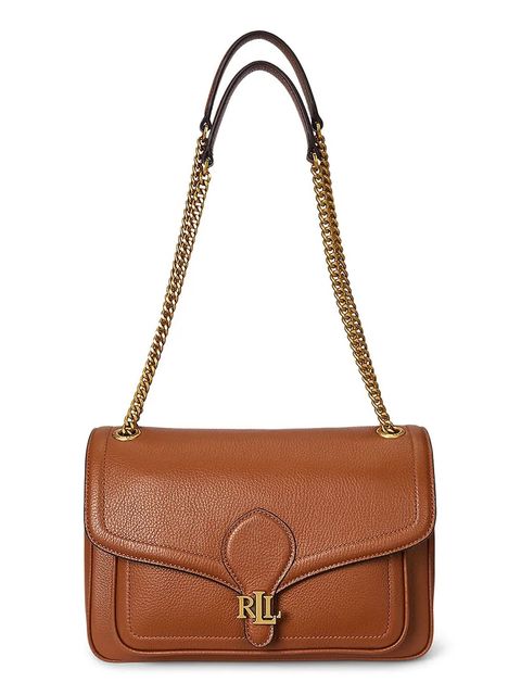 Lauren Ralph Lauren torebka skórzana kolor brązowy 431974551