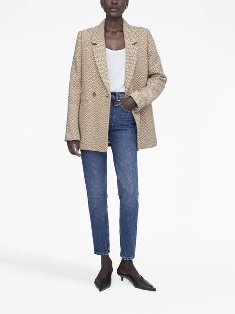 ANINE BING Fishbone double-breasted blazer - Neutrals - zdjęcie produktu nr 2