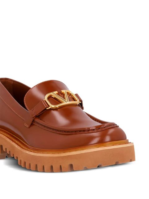 Valentino Garavani Vlogo leather loafers - Brown