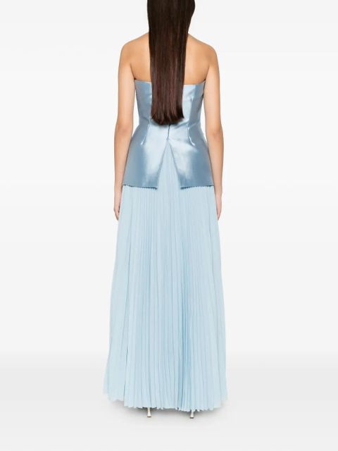 Solace London Claudette pleated maxi dress - Blue