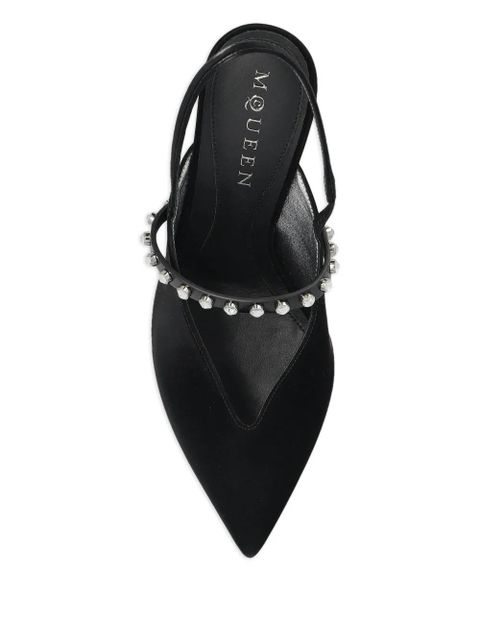 Alexander McQueen crystal-embellished slingback pumps - Black