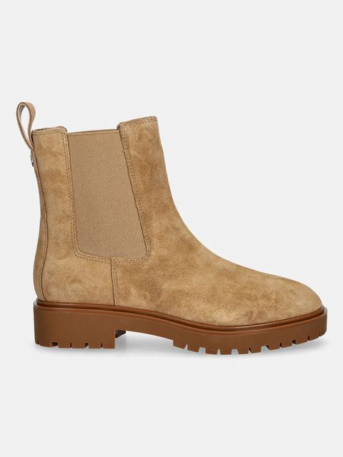 Lauren Ralph Lauren sztyblety zamszowe Allyson damskie kolor brązowy na platformie 802974477001