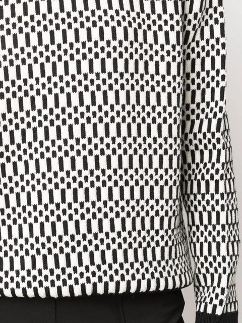 Jil Sander scarf-detail patterned jumper - White