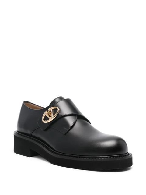 Valentino Garavani VLogo Signature leather monk shoes - Black