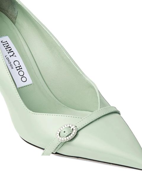 Jimmy Choo pointed toe buckle pumps - Green