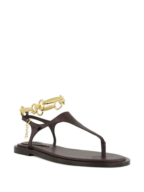 ZIMMERMANN Wild chain-embellished leather sandals - Brown - zdjęcie produktu nr 2