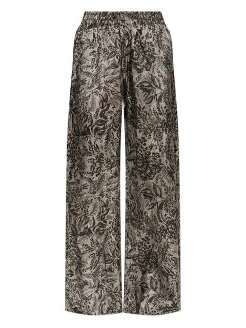 Golden Goose floral-print elastic-waist straight trousers - Grey - zdjęcie produktu nr 1