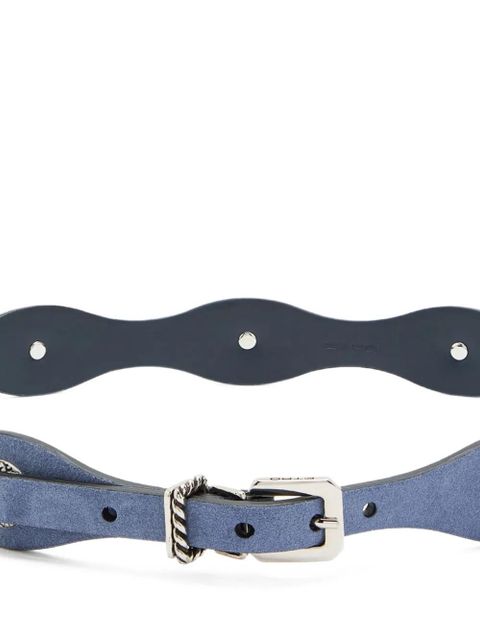 ETRO studded suede belt - Blue