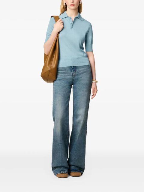 AMI Paris Ami De Coeur wool polo shirt - Blue - zdjęcie produktu nr 2