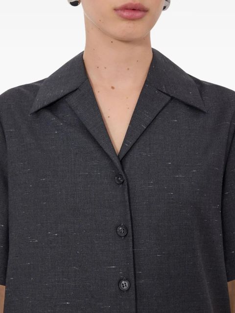 LouLou de Saison Boa cuban collar pleat shirt - Black