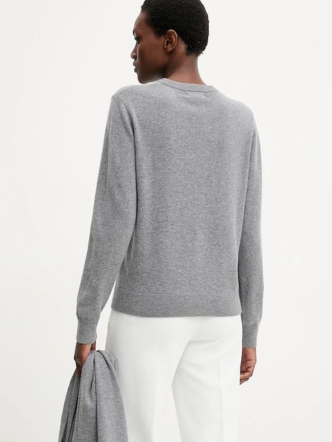 Answear.LAB sweter z wełny merino z szalem damski kolor szary lekki