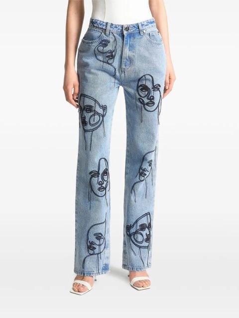 Manière De Voir Audrey embroidered jeans - Blue - zdjęcie produktu nr 1
