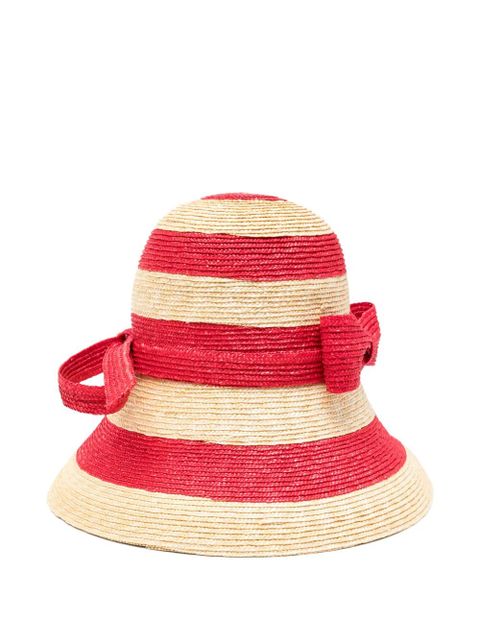 Valentino Garavani striped bow hat - Red - zdjęcie produktu nr 2