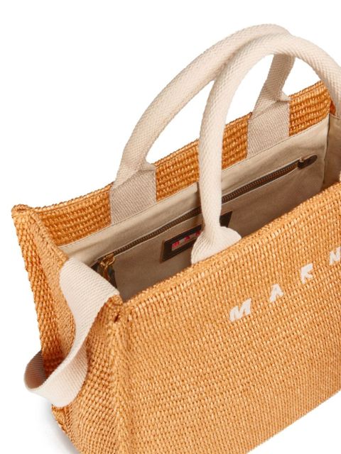 Marni small raffia tote bag - Orange