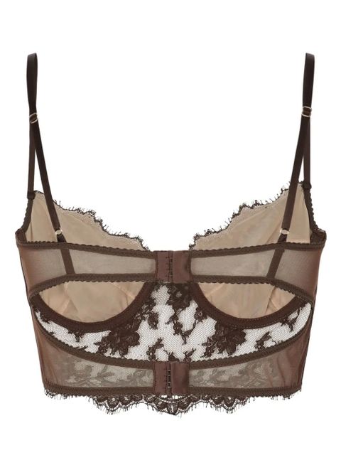 Dolce & Gabbana floral-lace corset-style bra - Black - zdjęcie produktu nr 2