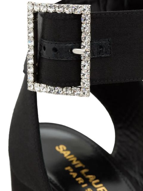 Saint Laurent Bianca 125mm crystal-embellished platform sandals - Black