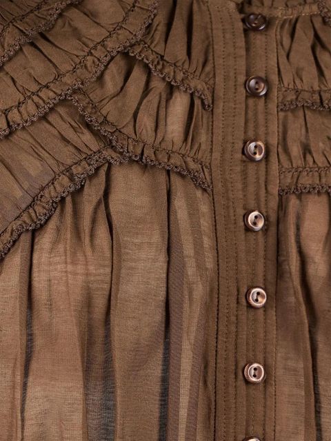 MARANT ÉTOILE ruffled button-front maxi dress - Brown