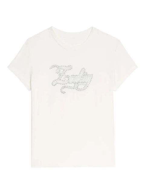Zadig&Voltaire crystal-embellished logo T-shirt - White - zdjęcie produktu nr 1