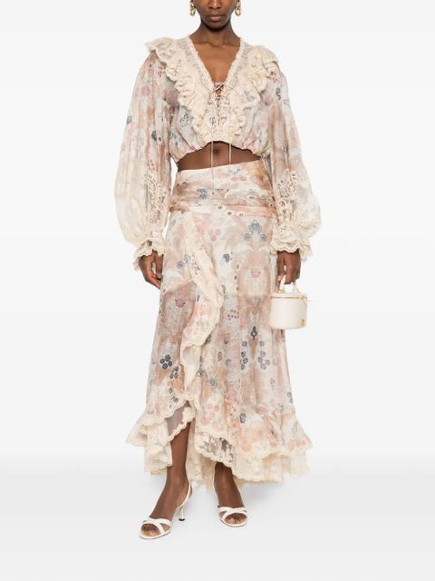 ZIMMERMANN Rebellion ruffled blouse - Neutrals - zdjęcie produktu nr 2