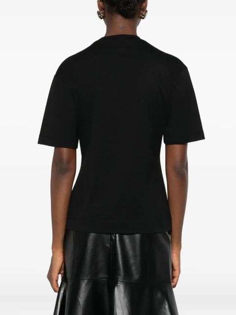 Simone Rocha ruffled satin-panel T-shirt - Black