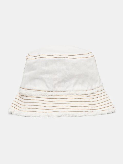 Tommy Jeans kapelusz jeansowy kolor biały bawełniany AW0AW17571