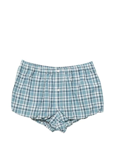 Acne Studios check-pattern bubble shorts - Blue - zdjęcie produktu nr 1