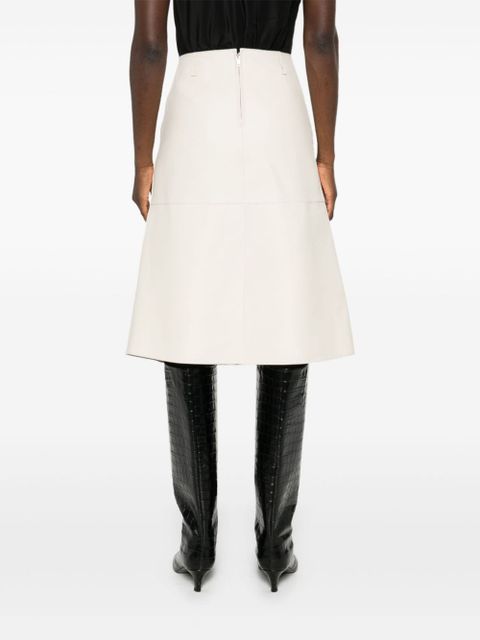 TOTEME leather midi skirt - White