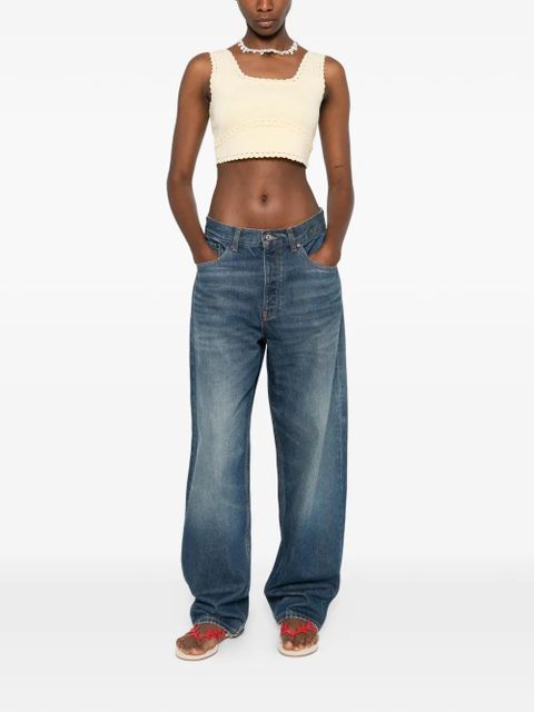 SANDRO scalloped-trim crop top - Yellow - zdjęcie produktu nr 2