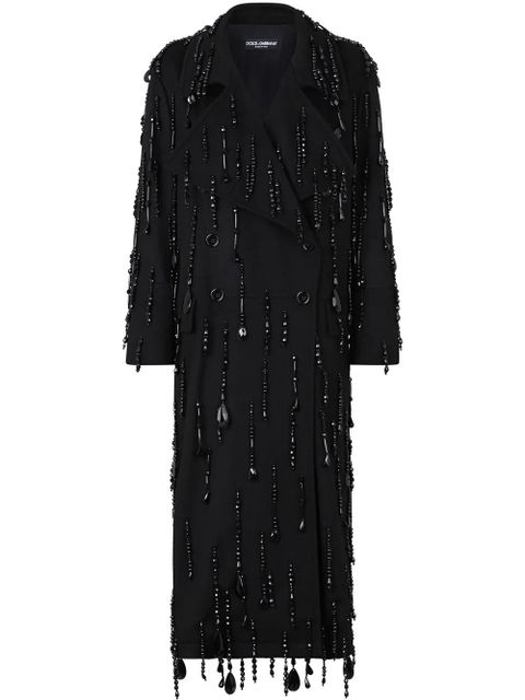 Dolce & Gabbana bead-embellished double-breasted coat - Black - zdjęcie produktu nr 1