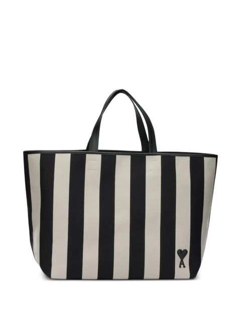 AMI Paris striped-pattern tote bag - Black - zdjęcie produktu nr 1