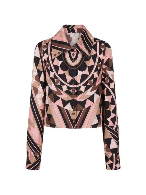 PUCCI geometric-print silk shirt - Pink - zdjęcie produktu nr 1