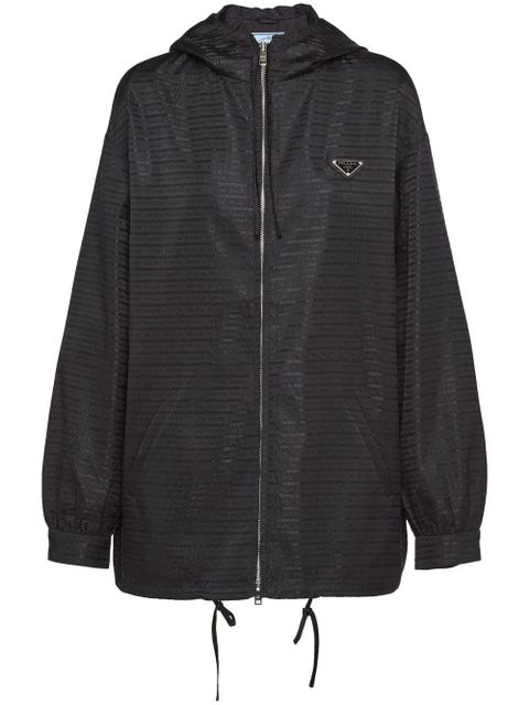 Prada Re-Nylon hooded blouson jacket - Black