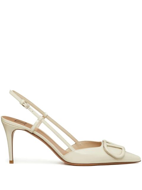 Valentino Garavani 80mm VLogo Signature slingback pumps - White - zdjęcie produktu nr 1