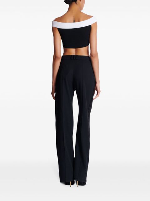 Balmain ribbed-knit cropped top - Black