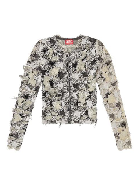 Diesel devoré-houndstooth-jacquard cardigan - White - zdjęcie produktu nr 1