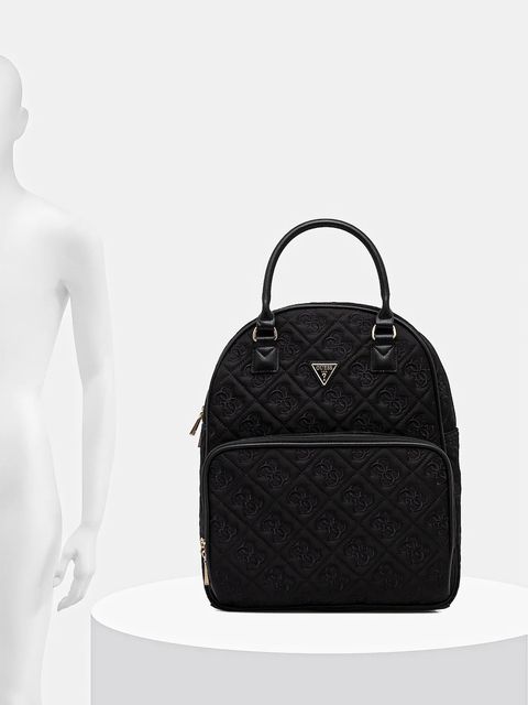 Guess plecak ADELASIA damski kolor czarny duży z aplikacją TWNB96 58030