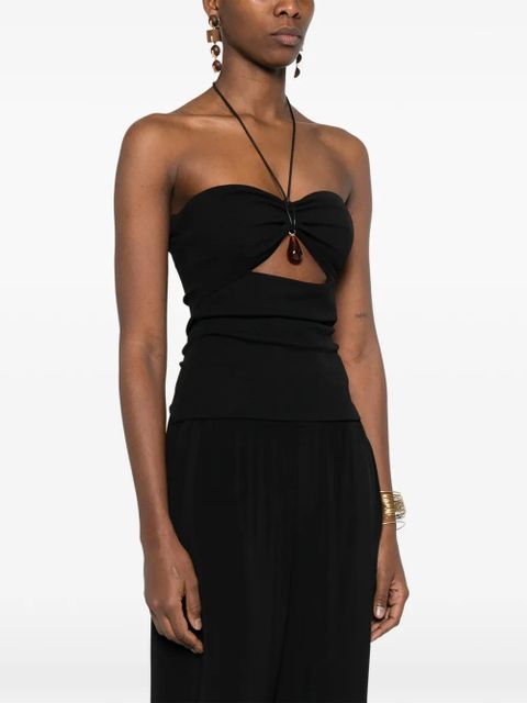 Nanushka cutout strap bandeau top - Black