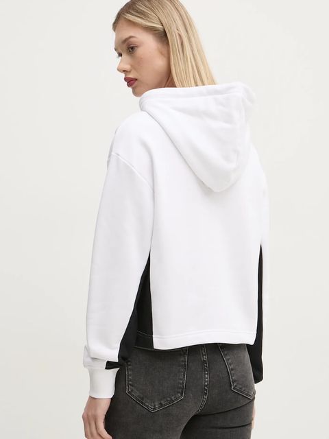 Karl Lagerfeld Jeans bluza damska kolor biały z kapturem z nadrukiem A1W20017 - zdjęcie produktu nr 2