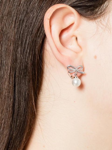 Self-Portrait bow drop earrings - Silver - zdjęcie produktu nr 2