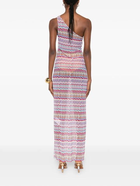 Missoni one-shoulder chevron maxi dress - Pink