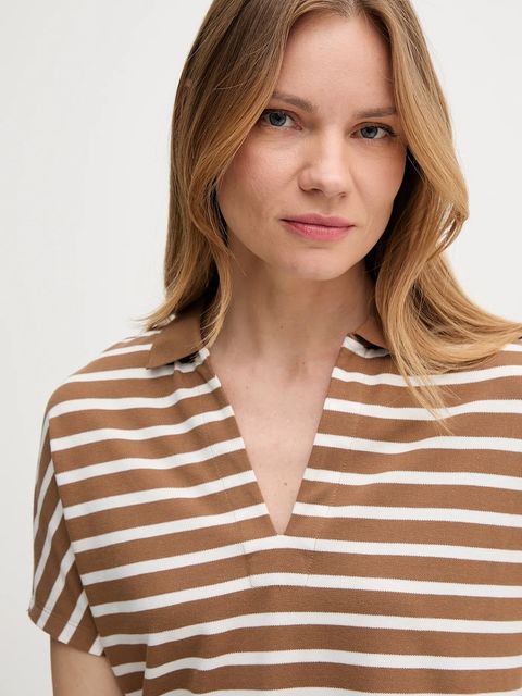 Tommy Hilfiger polo damski kolor brązowy WW0WW46512