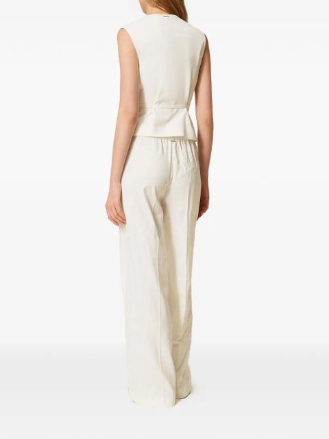 TWINSET embroidered palazzo pants - White