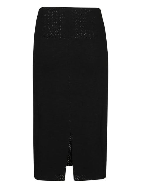 Victoria Beckham pointelle-knit midi skirt - Black - zdjęcie produktu nr 1