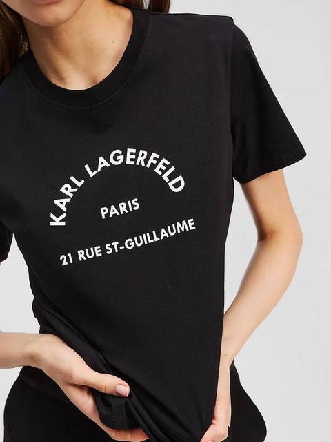 Karl Lagerfeld t-shirt bawełniany damski kolor czarny A3W17105