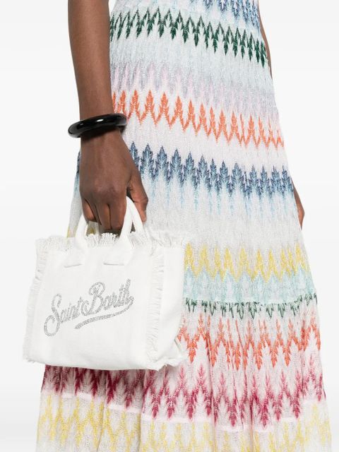 MC2 Saint Barth mini Vanity fringed-detail tote bag - White - zdjęcie produktu nr 2